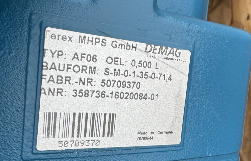 DEMAG CRANE GEAR MOTOR 9 .15 HP HH2 KBF 90 A12/2 500-240/3250-120 RPM