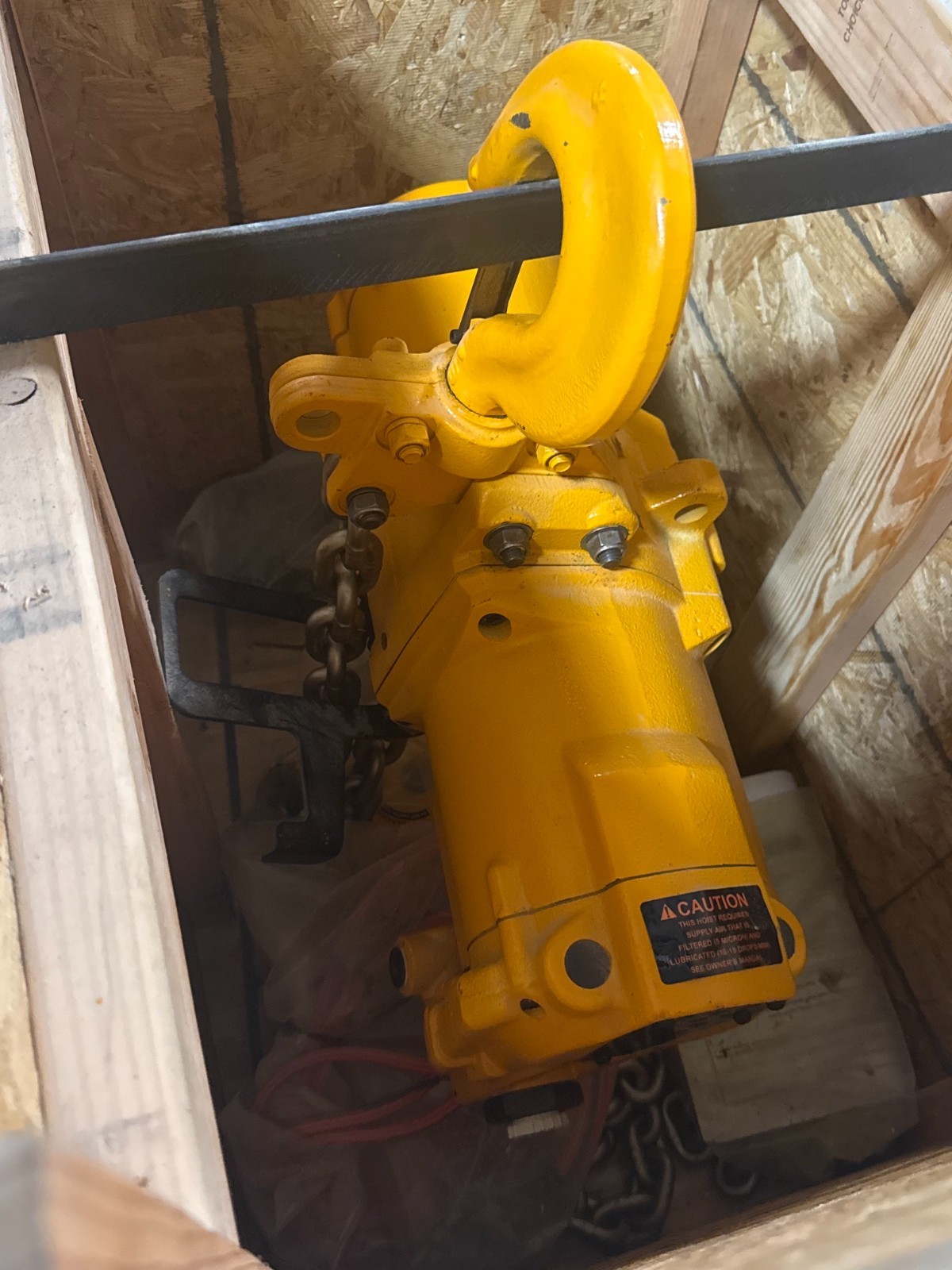 Used Harrington Pneumatic Hoist 6 Ton TCK6000-P2  WITH TROLLEY 2YQ2-7 2RY2