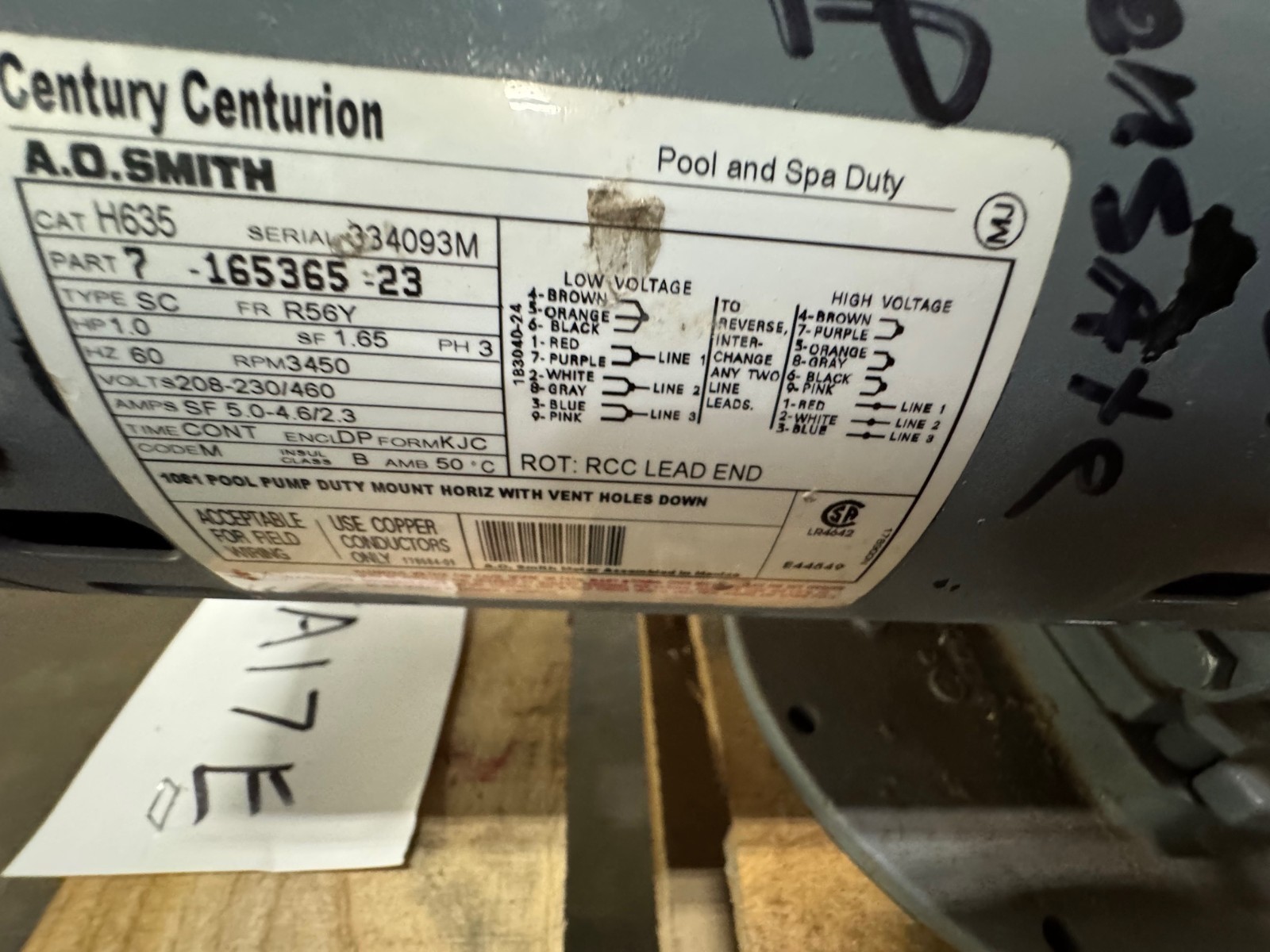 NES Company CENTRIFUGAL CONDENSATE PUMP VA17A B E MODEL 106D SER N831