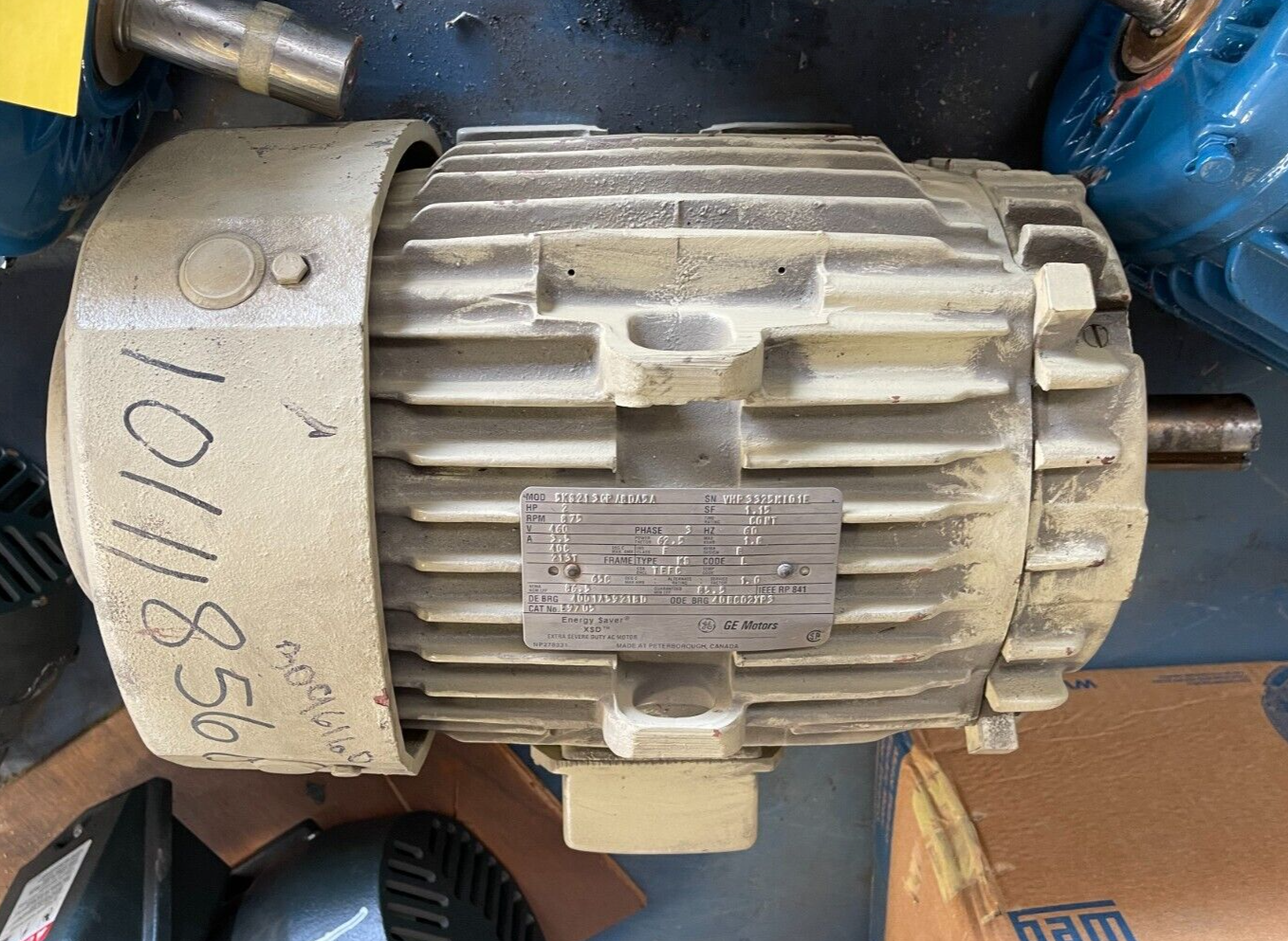 GE 2 HP MOTOR 875 RPM 460 V FRAME 213T 5KS213QPA8DA5A