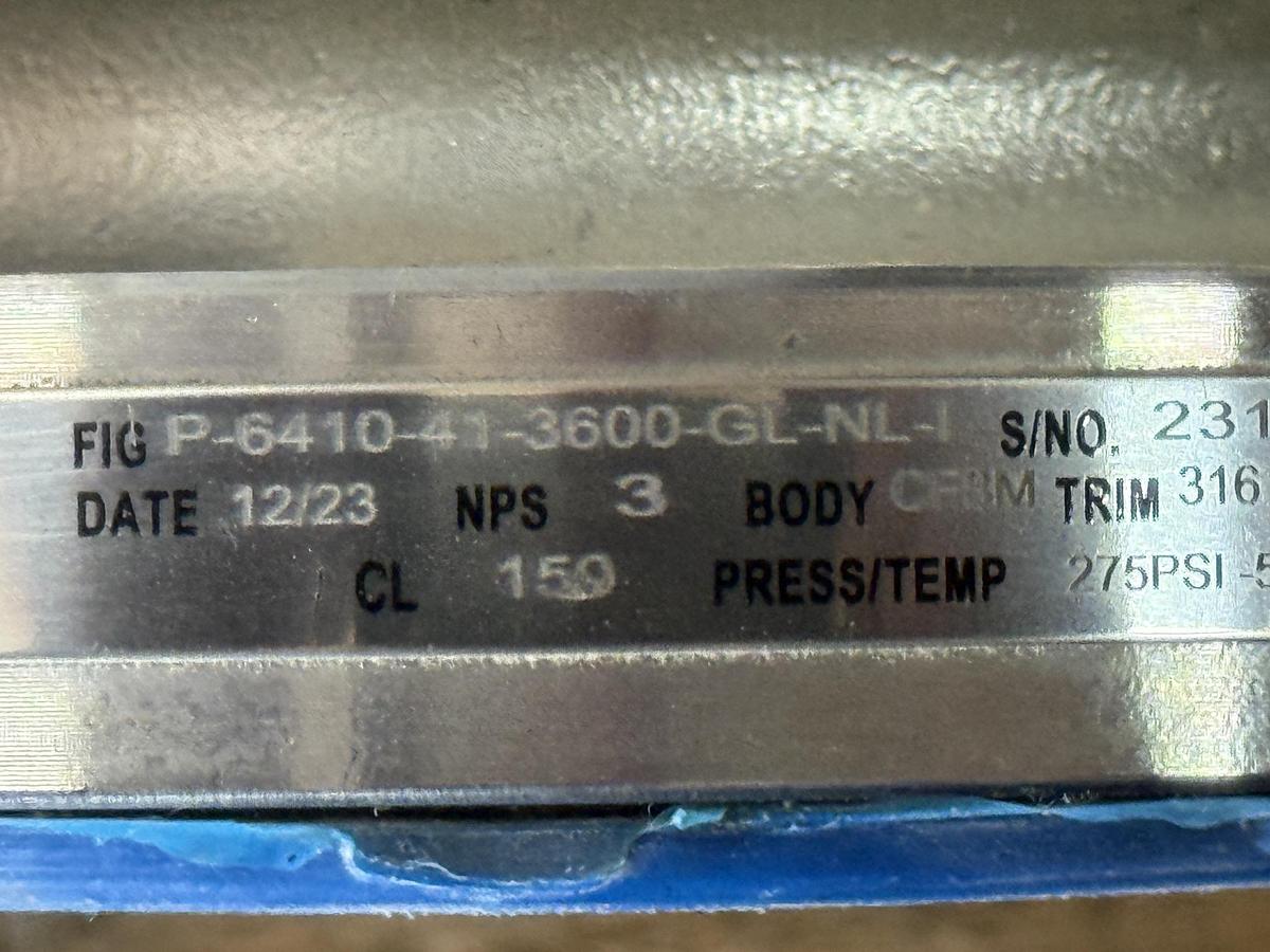 PBV 3" 150 RF BALL VALVE FP FIG # P-6410-41-3600-GL-NL-1 316 BODY