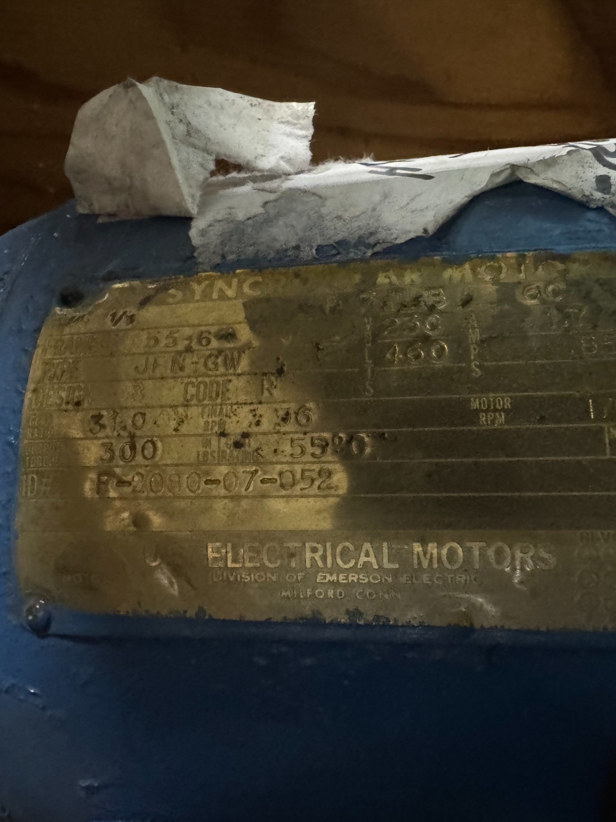 US ELECTRIC GEAR MOTOR X2 1/3 HP MODEL UFN-GW 1700 RPM 220/460 V 3 PH FR 56-6