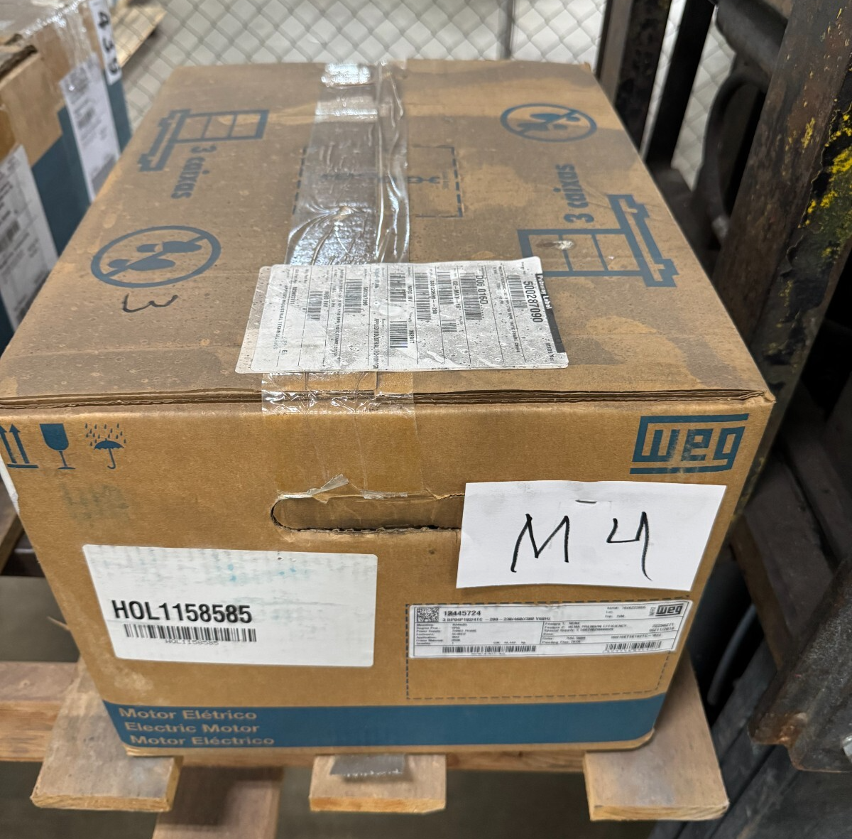 WEG MOTOR M4 3 HP MODEL 00318ET3E182TC-W2 1760 RPM 208-230/460V 3 PH FR182/4TC
