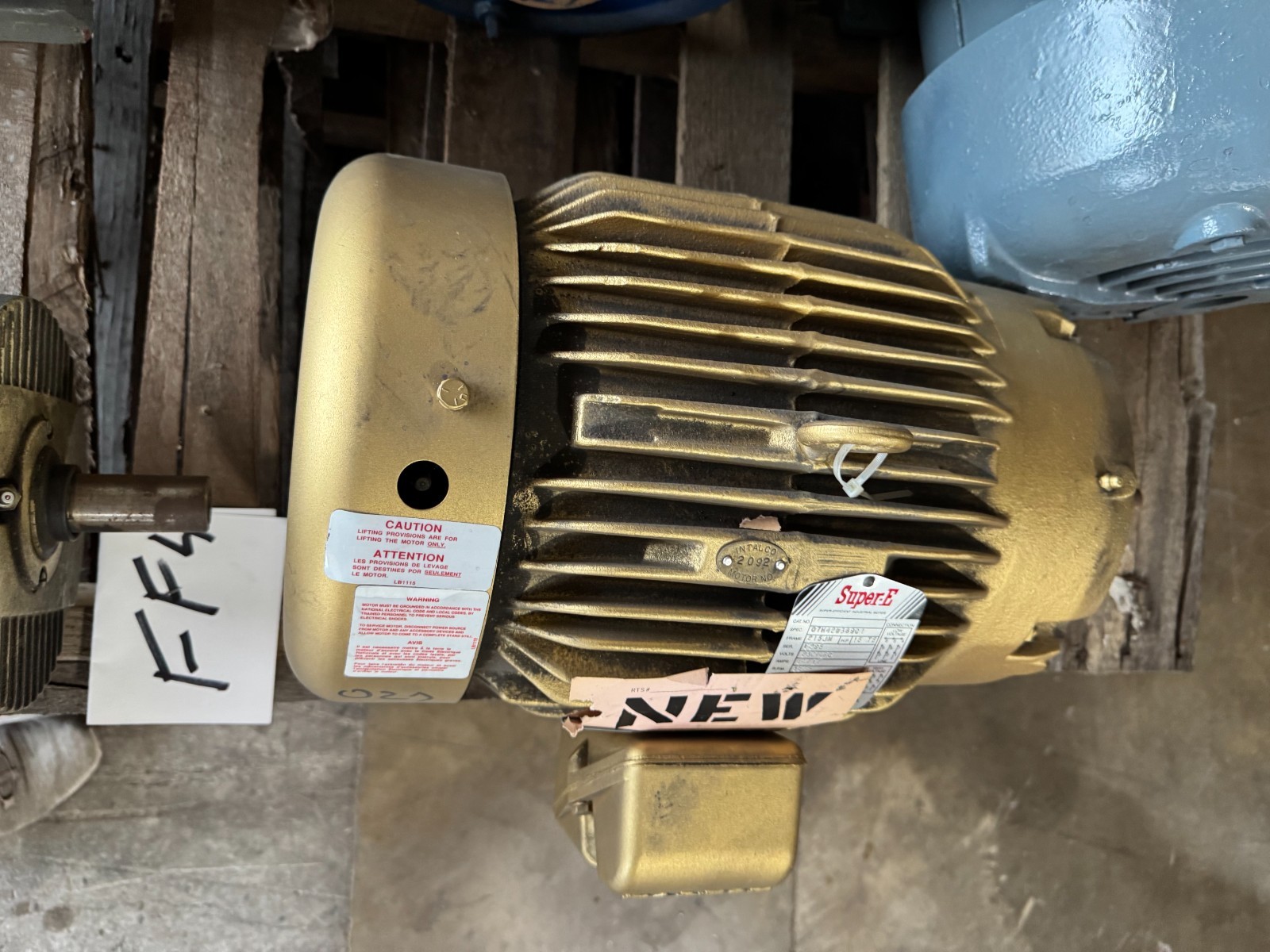BALDOR SUPER E MOTOR FF5 15 HP MODEL O7H42W389G1 3525 RPM 230/460 V 3 PH