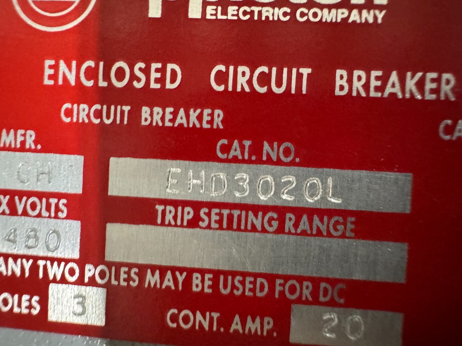 APPLETON EGS EXPLOSION PROOF BREAKER V52 60 AMP 480 V 3 POLE 3 PH AEBB13460-C-35