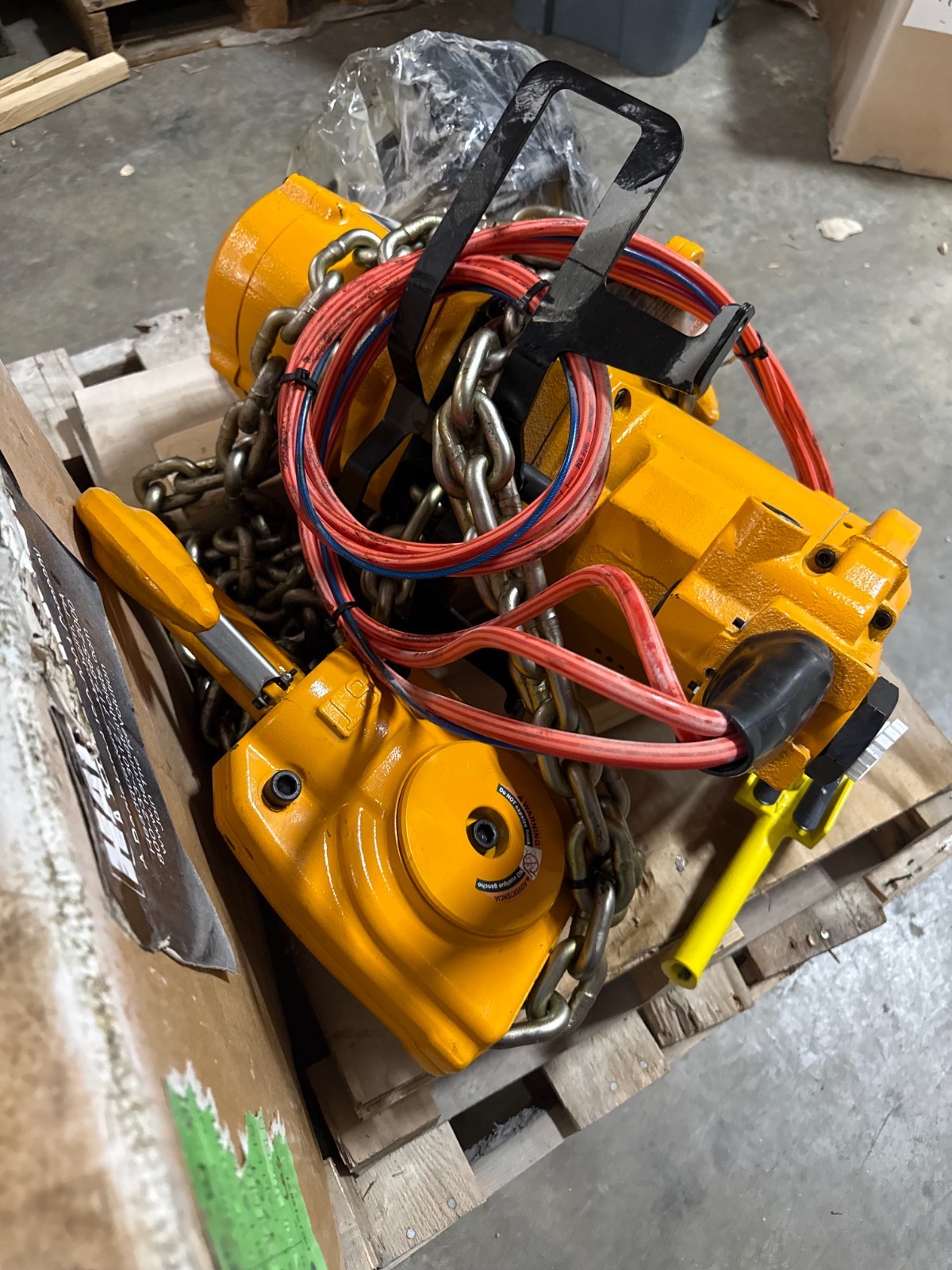 Used Harrington Pneumatic Hoist 6 Ton TCK6000-P2  WITH TROLLEY 2YQ2-7 2RY2