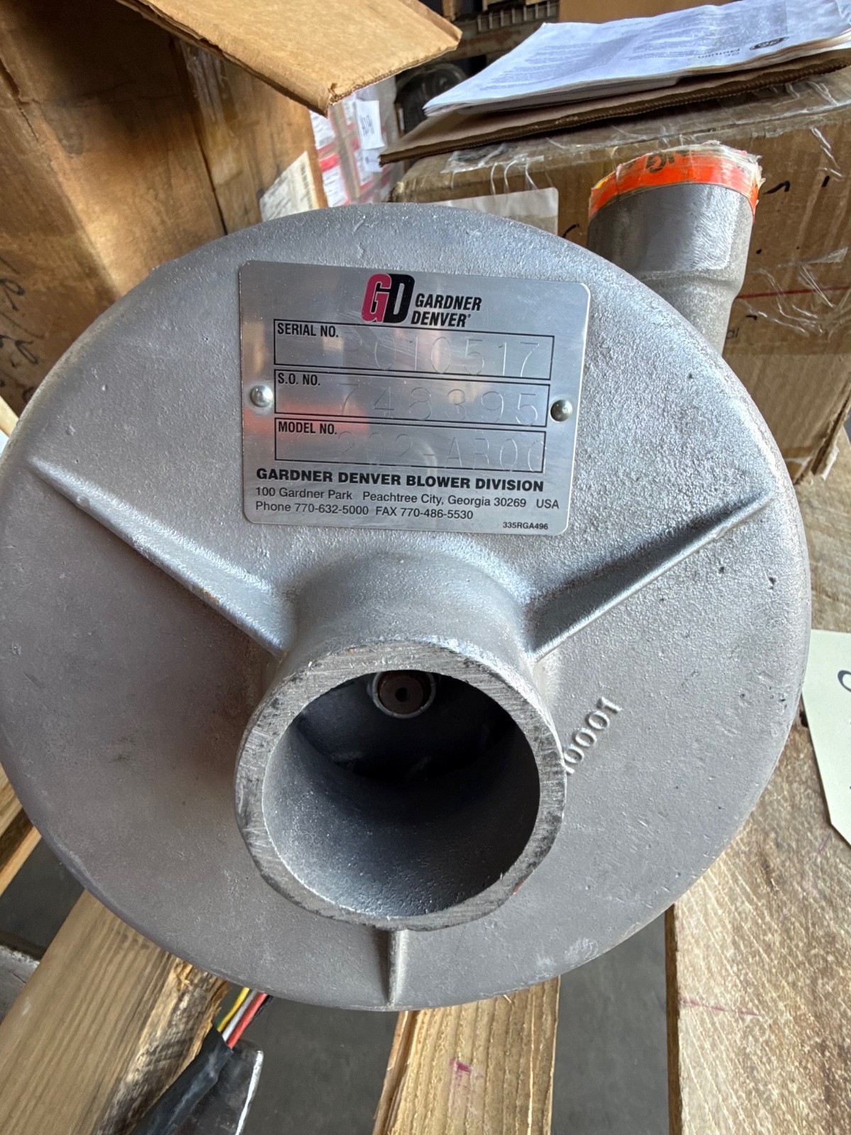GARDNER DENVER BLOWER MODEL 202 AB00 1XE