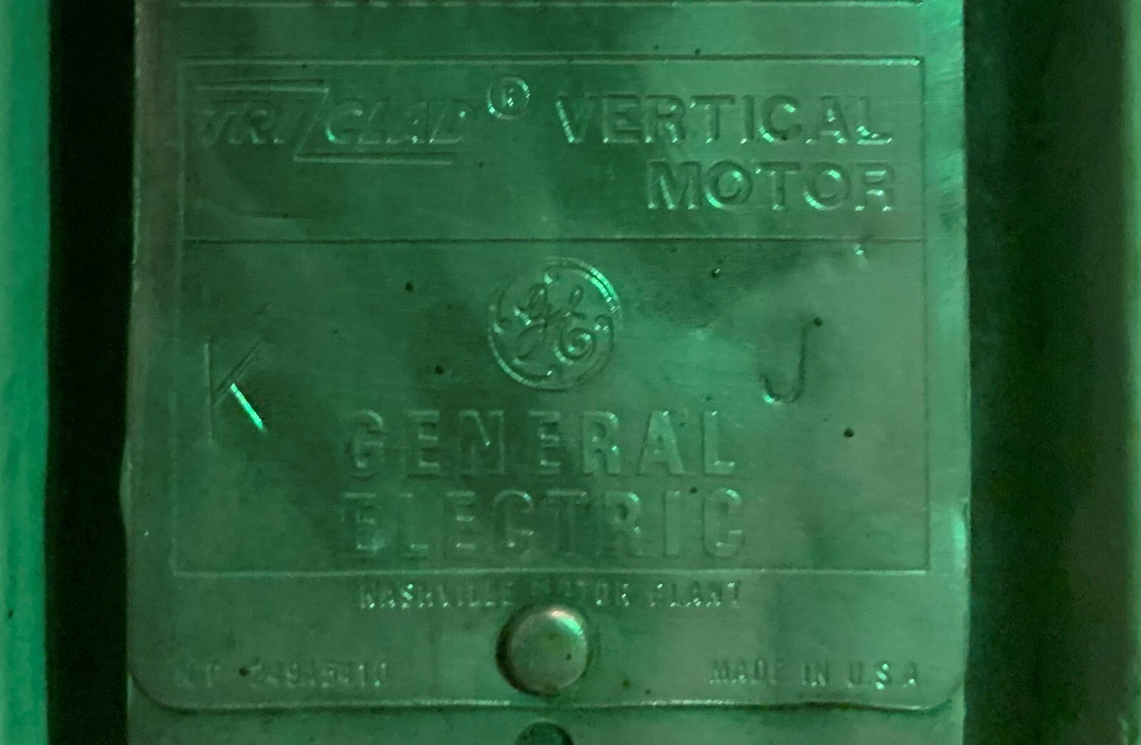 MOTOR Electric 40 HP GE Vertical Mounted Tri Z clad GE 5K3224ST115
