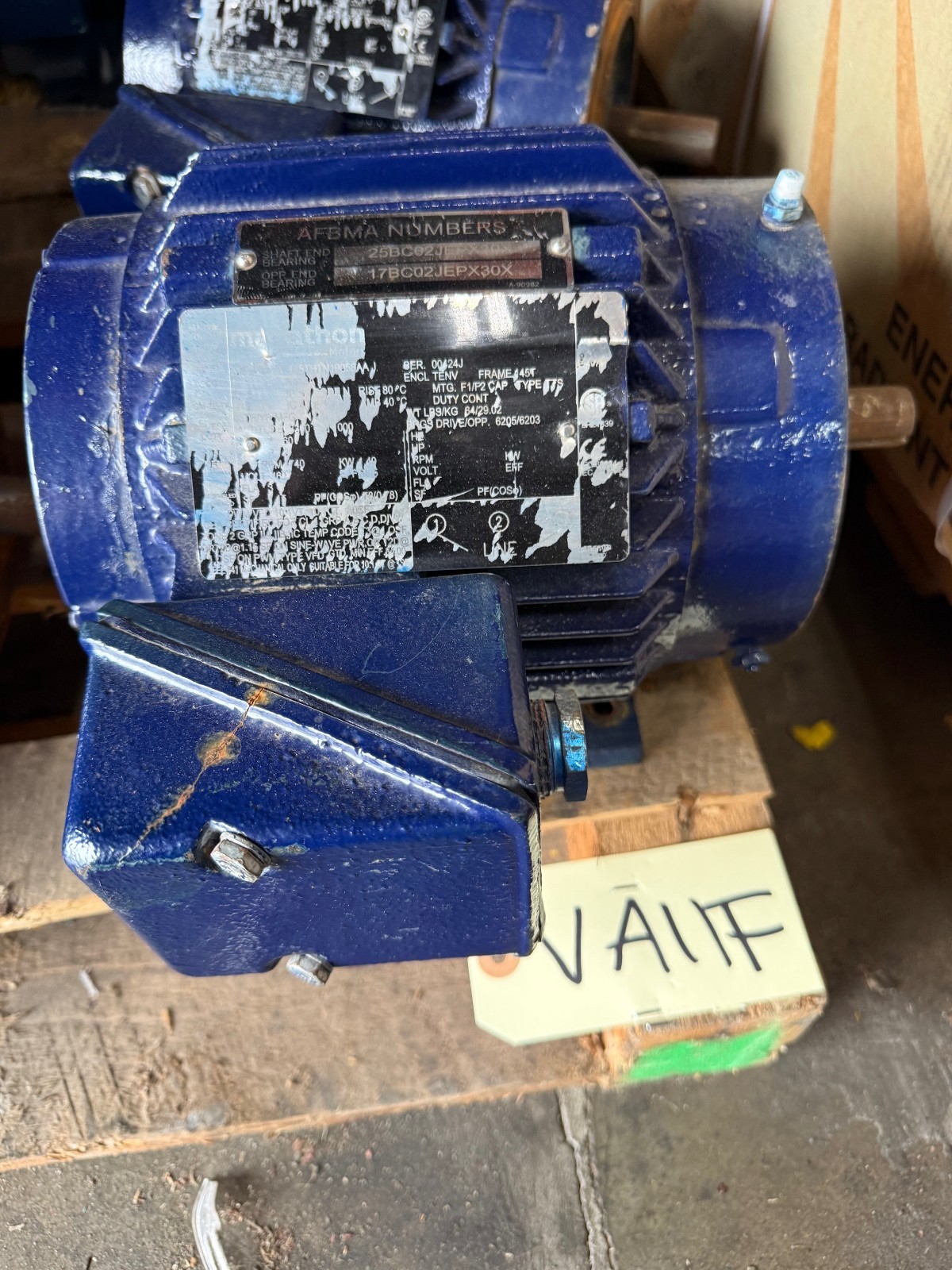MARATHON Motor 2HP VA11EFG MODEL ZA145-THTN19058AAJ 1740 RPM 460 V FRAME 145T