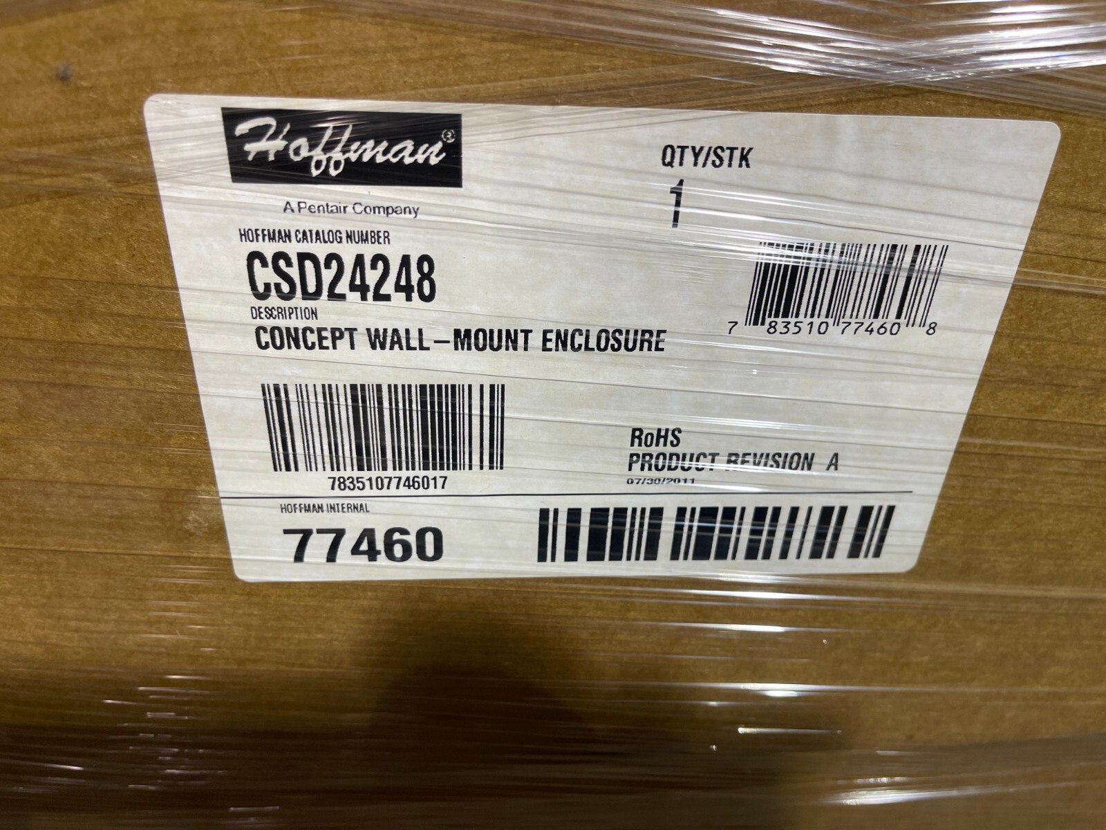 Enclosure 24" x 24" x 8" HOFFMAN QUARTER TURN MODEL CSD24248 Carbon Steel