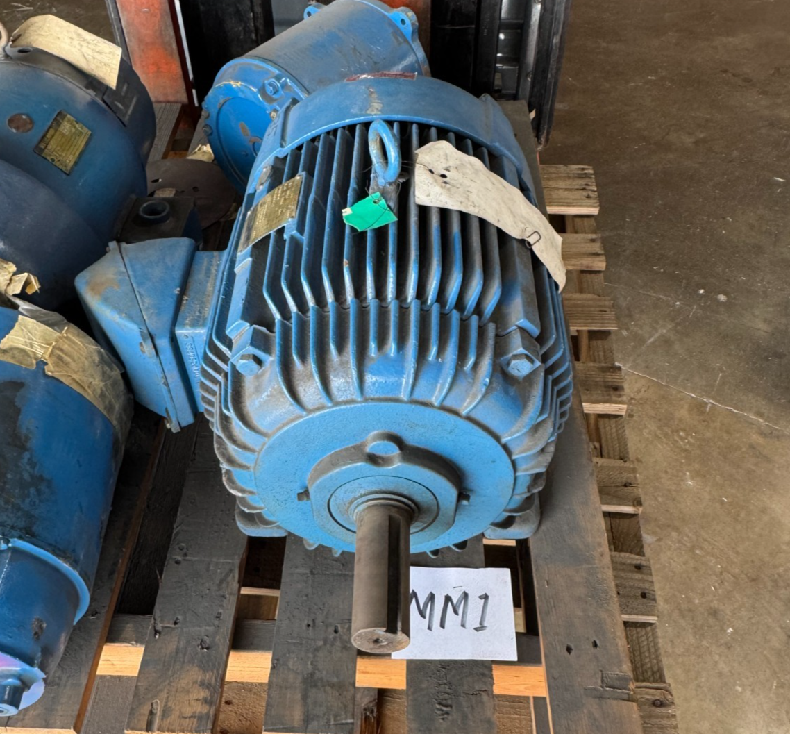WESTINGHOUSE MOTOR 15 HP MM1 TBFC 1170 RPM 230/460 V 3 PH 38.6/19.3 A FR 284T