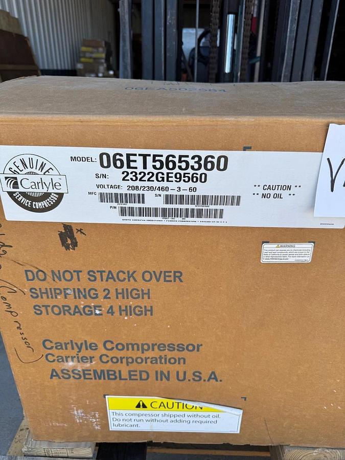 CARLYLE 25 TON COMPRESSOR 06ET565360 WA10A 208/230/460 V 1800 RPM
