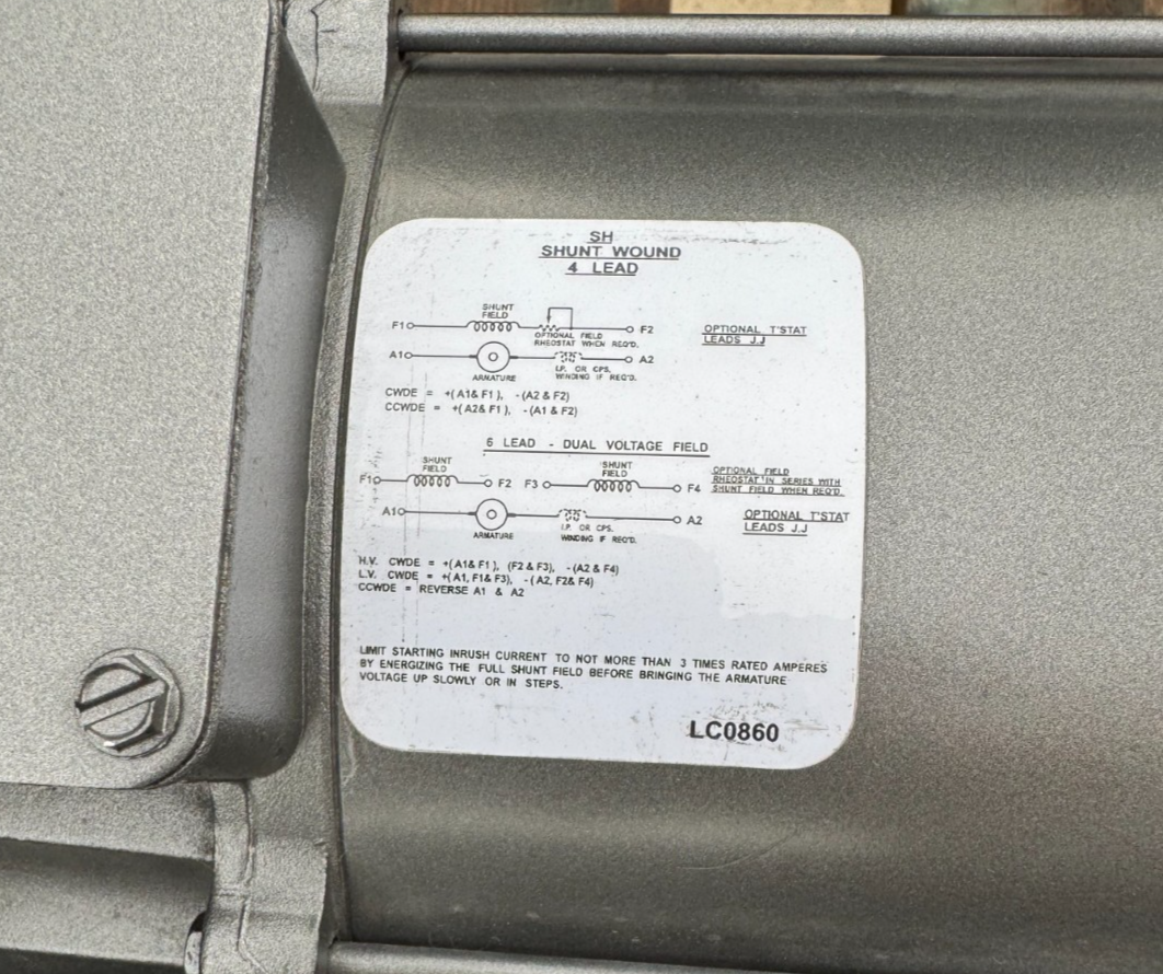 BALDOR DC MOTOR DOUBLE SHAFTED JJ3 .5 HP MODEL 34-7537-2684G1 1750 RPM