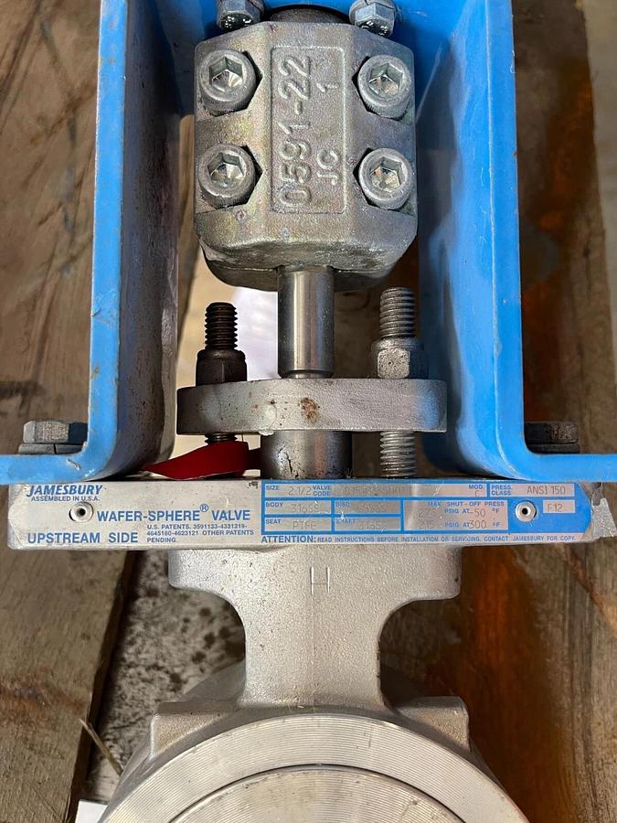 21/2" 150 WAFER HI PERFORMANCE BUTTERFLY JAMESBURY W ACTUATOR 316 815W113600TTA