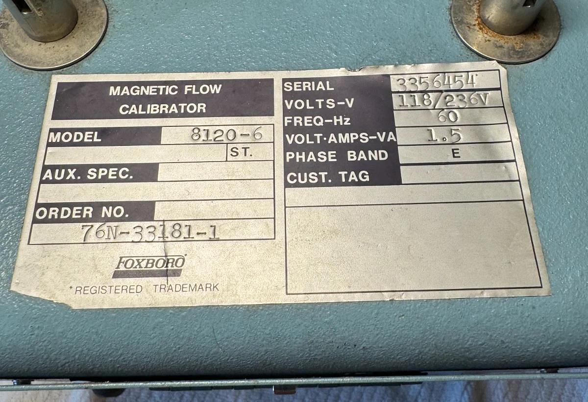 FOXBORO MAGNETIC FLOWMETER AB10 MOD 8120-6 118/236 V 1.5 AMP