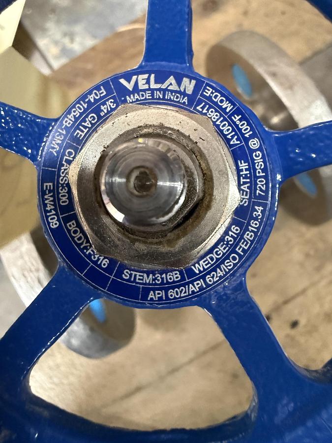 VELAN 3/4" 300 RF FS GATE VALVE 316 BODY 316 TRIM