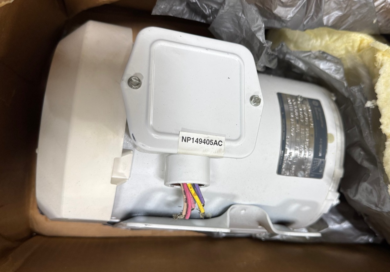GE 11/2 HP MOTOR AD5C K2052 5K49UN8173 1725/1425 RPM 208/230/460 V 4.7-4.4/2.2 A