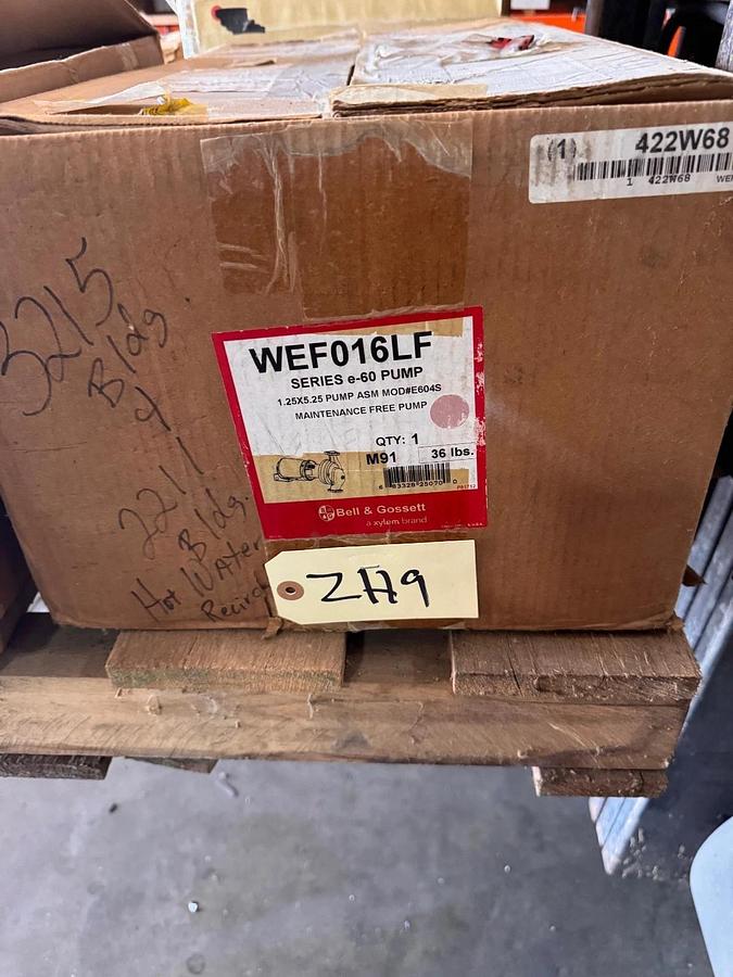 BELL & GOSSETT PUMP 1.25" X 5.25" IMP ZH8 9 SER E604S WEF016LF M81 1/4 HP