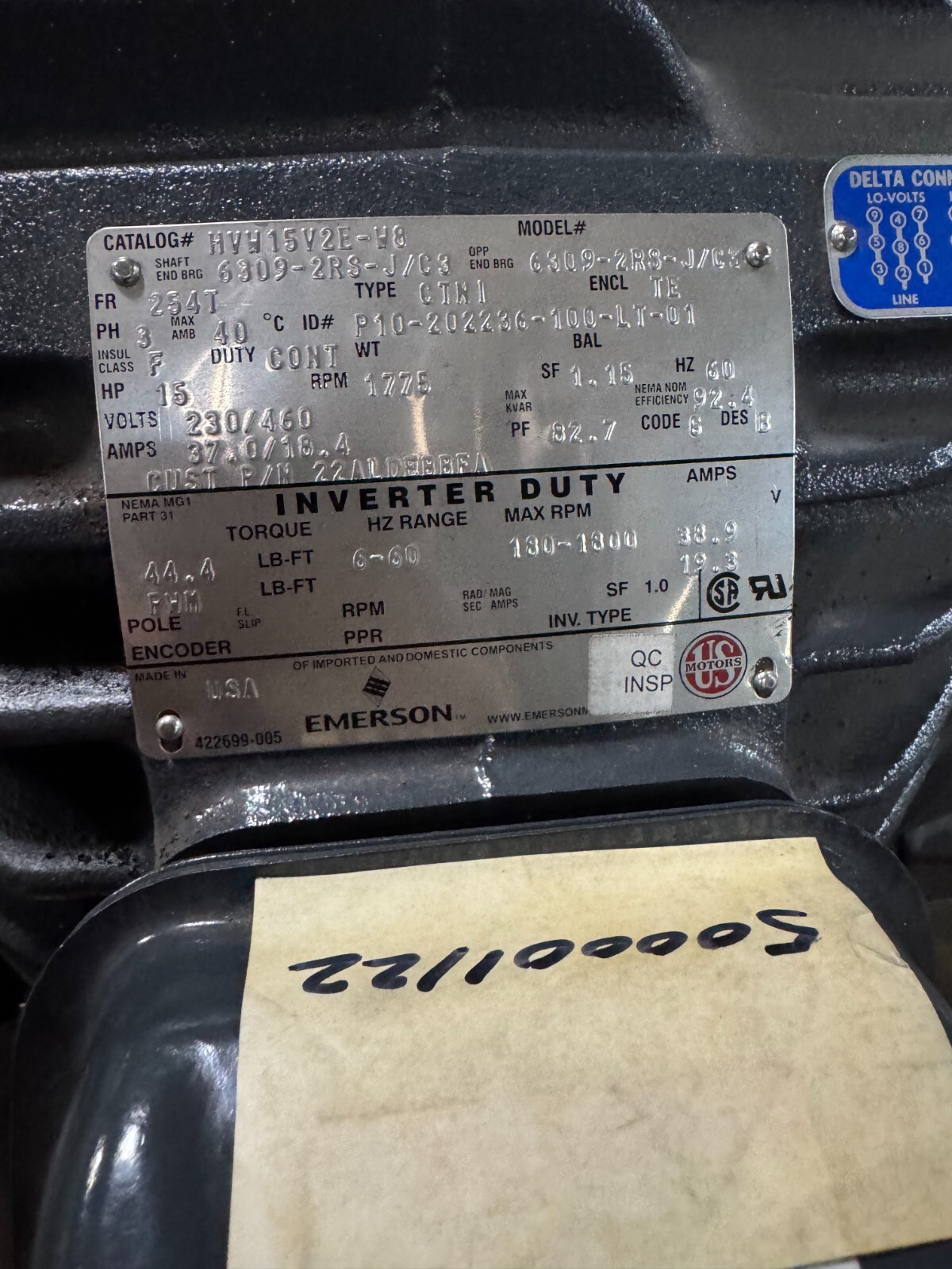 GE MOTOR Cooling Tower Duty S3 2 HP 5K0816  860 RPM 208-230/460 V  3PH
