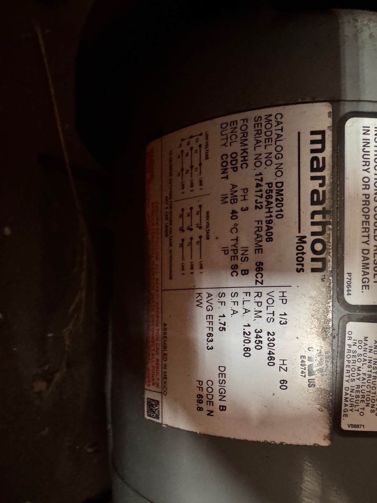 BELL & GOSSETT PUMP ZK1 402  1/8 HP 180001 20 GPM 20 PSI 825 RPM 400/460V 3