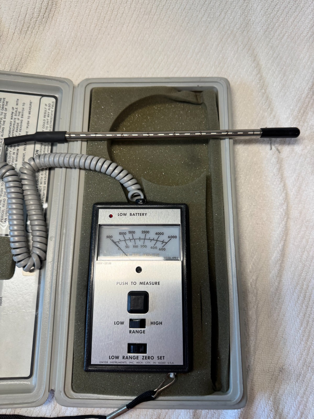 DWYER THERMAL ANEMOMETER AC5 SERIES 470