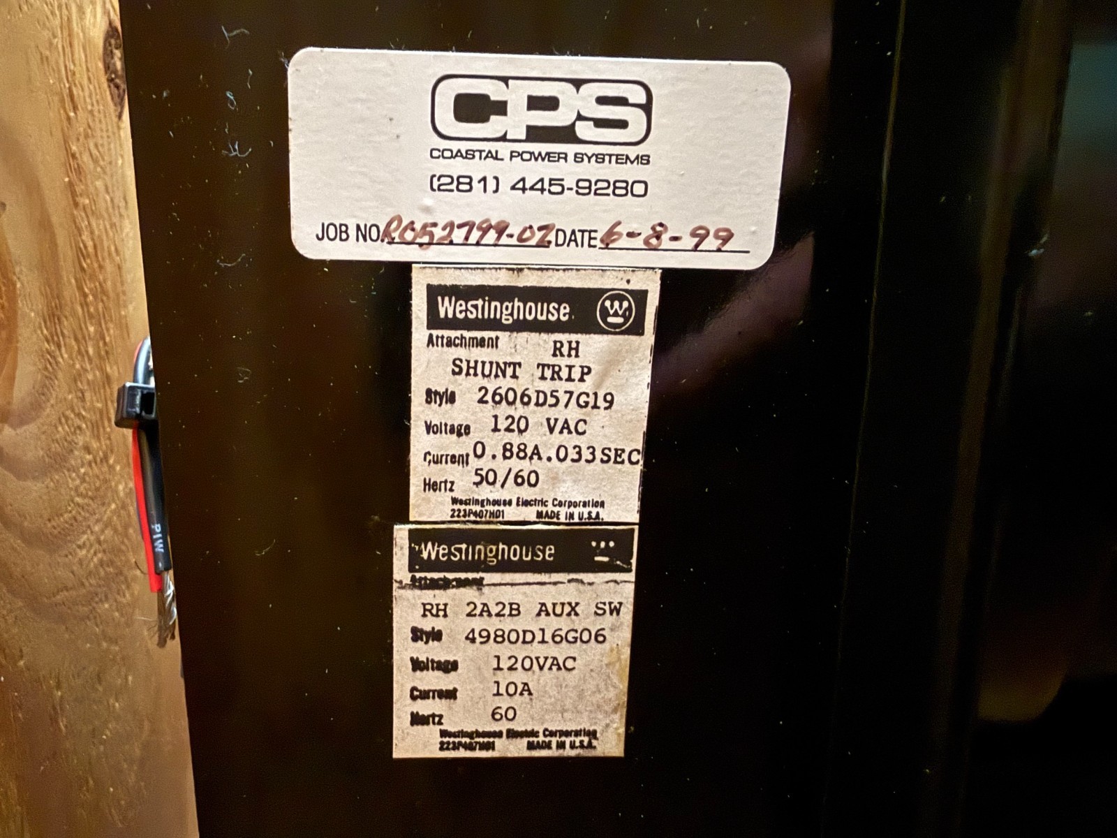 Refurbished Westinghouse 2000 AMP BREAKER PC2000  600 V 3 POLE 50/60 HZ 1600 AMP PLUG 2YV7
