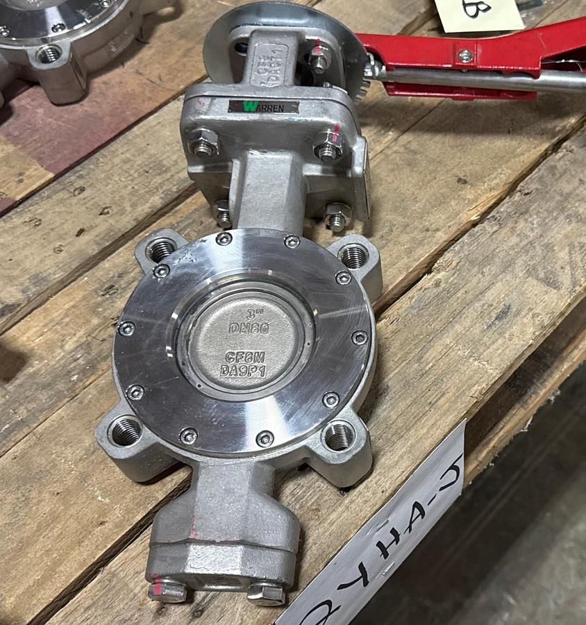 Used WARREN 3" 150 DOUBLE OFFSET LUG HI PERFORMANCE BUTTERFLY VALVE  MODEL 9158-2