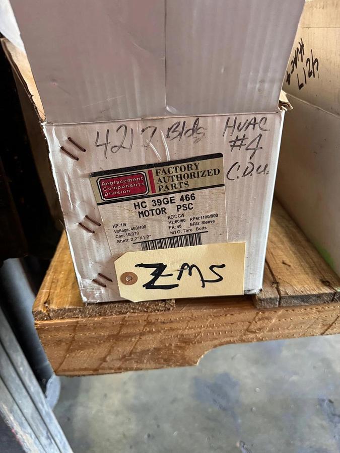 GENTEQ Motor 1/4-1/5 HP MODEL HC39GE464 ZI7 ZM5 ZM6 1100/900 RPM 400/460V