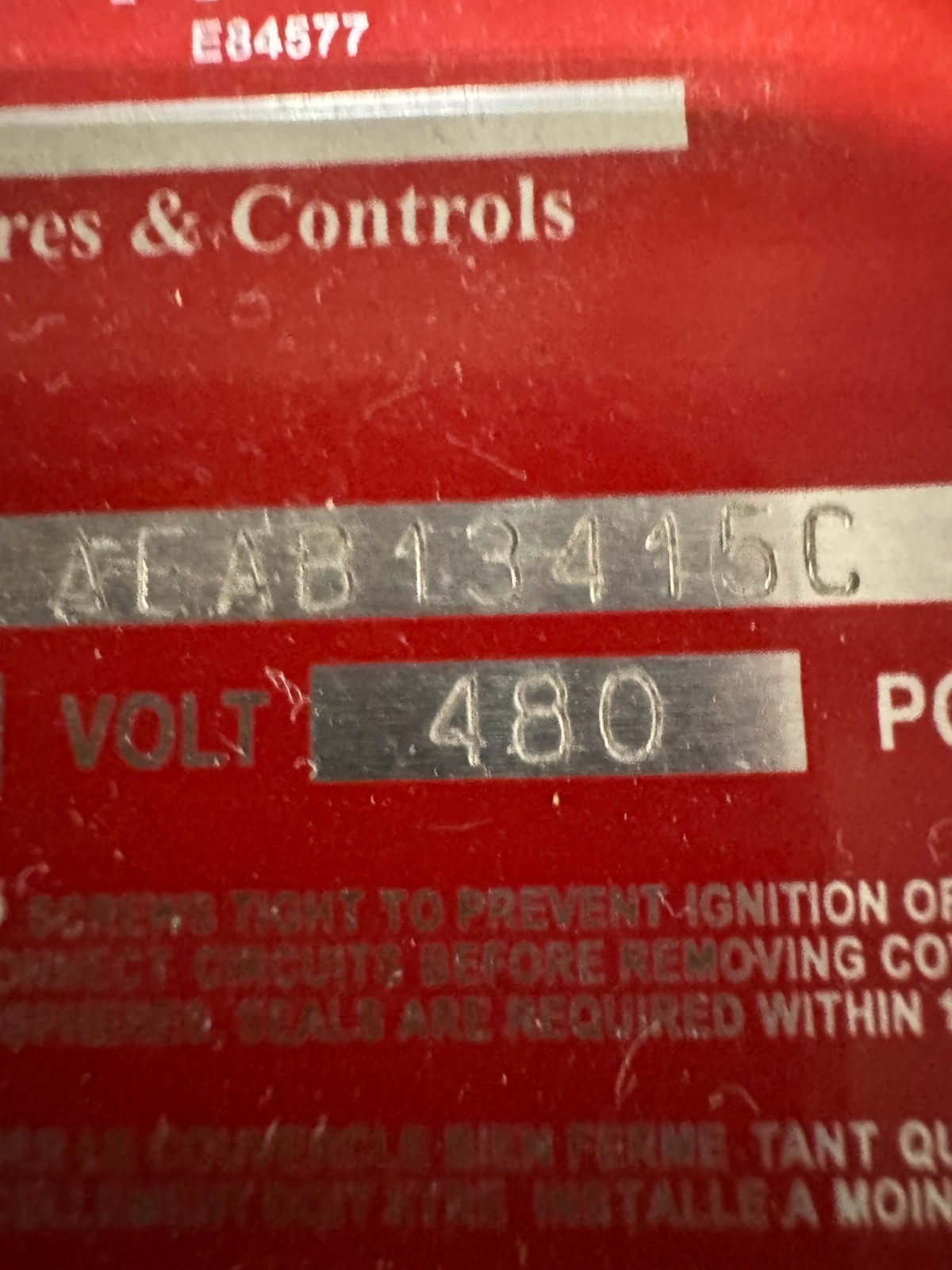 APPLETON EGS EXPLOSION PROOF BREAKER AEAB13415-C V49  15 AMP 480 V 3 POLE 3 PH