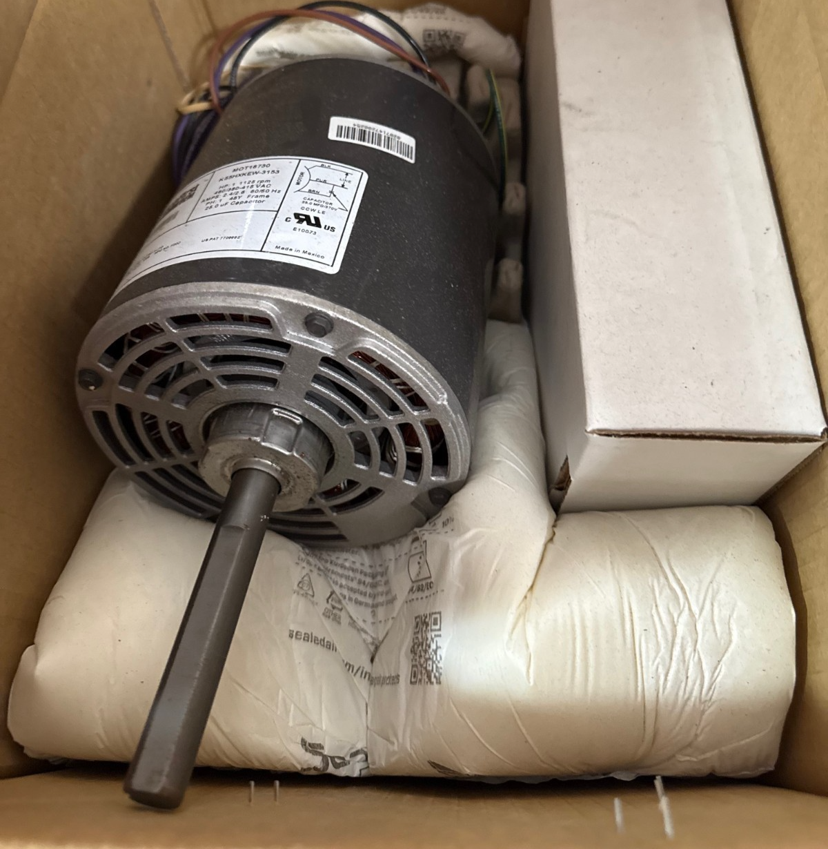 MARATHON Motor 1 HP MODEL MOT18730 XA3 1125 RPM 460/380-415 V AMP 2.4/2.6