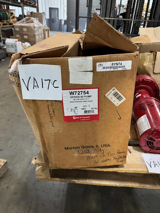 Bell & Gossett 2" X 2" X 7" CENTRIFUGAL PUMP VA17C F MODEL W72754 619-T 2x7