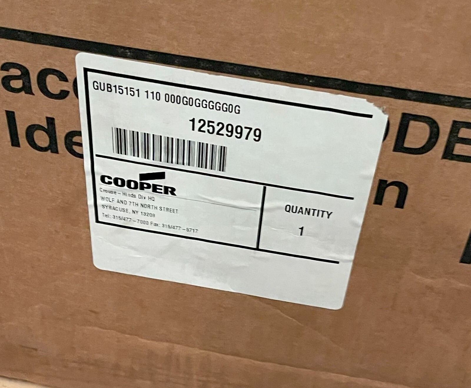 Junction Box Explosion Proof Cooper Crouse Hinds GUB15151