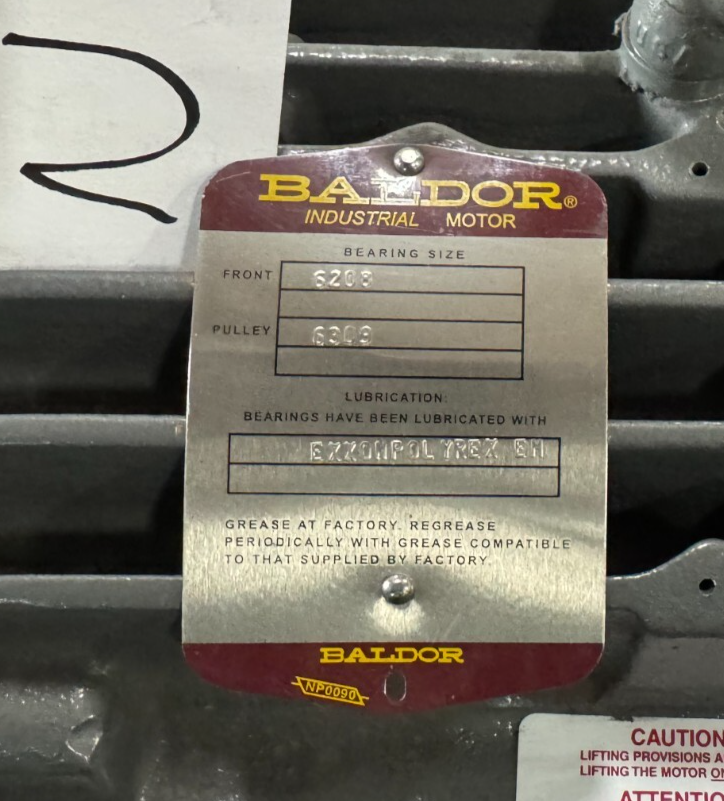 BALDOR MOTOR H2 3 /1.5 HP CHEMICAL PROCESSING PROTECTED C3E225Y546 1150/580RPM