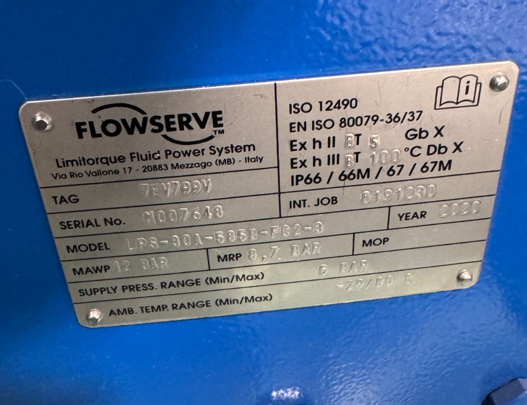 Used LIMITORQUE ACT LPS-30A-585B-FC2-3 W ARGUS 16" 150 RF FP BALL VALVE FK76M