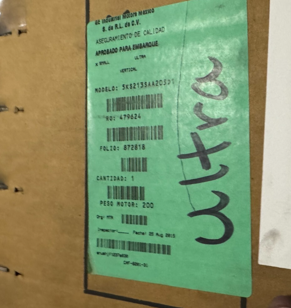 WEG MOTOR D7 5HP MODEL 00518ET3E184T-W22 1800 RPM 208-230/460/380V AMP 3PH184TC