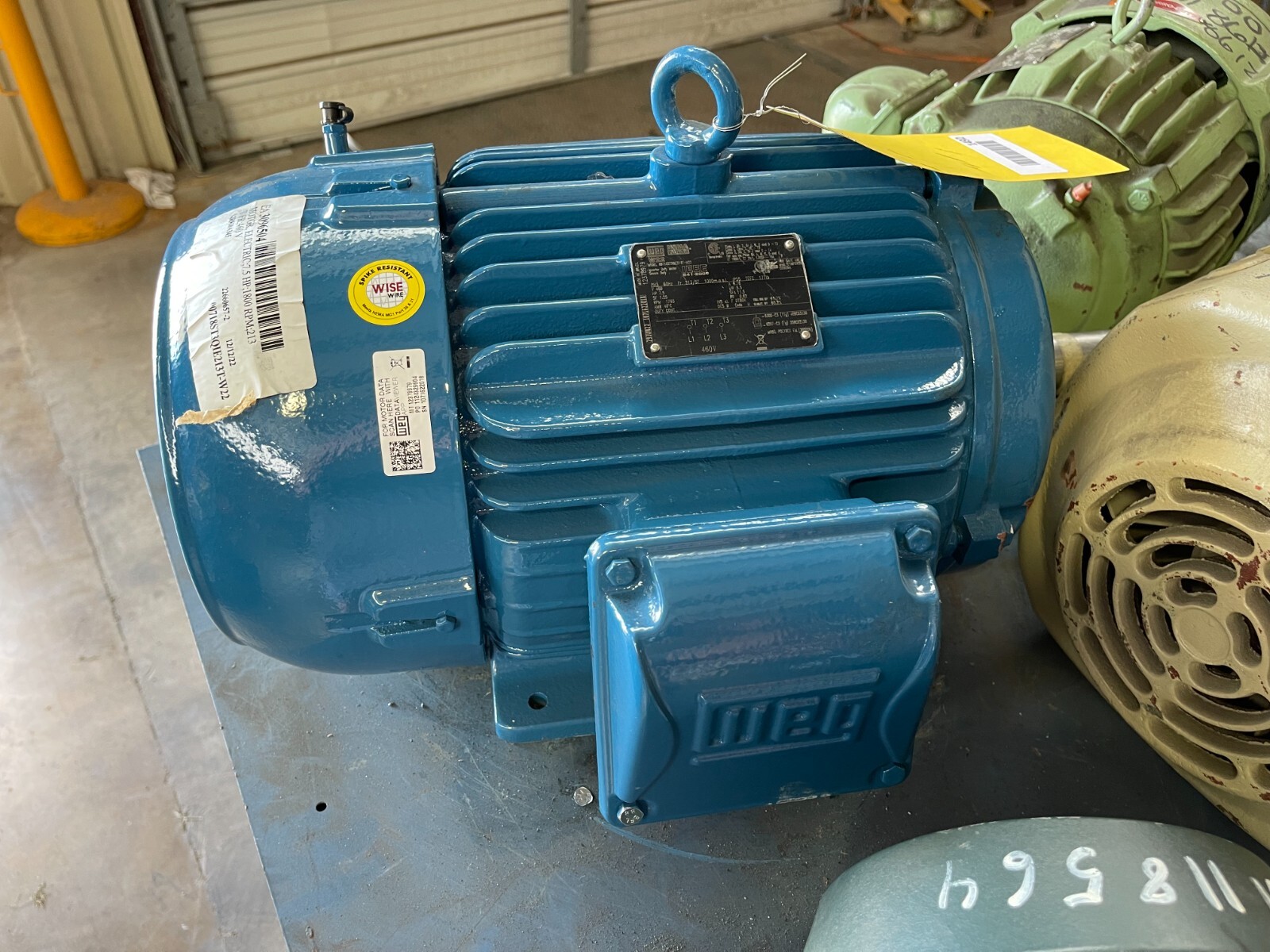 WEG 7.5 HP MOTOR 1765 RPM 460 V FRAME 213/5T 00718ST3QIE213T-W22