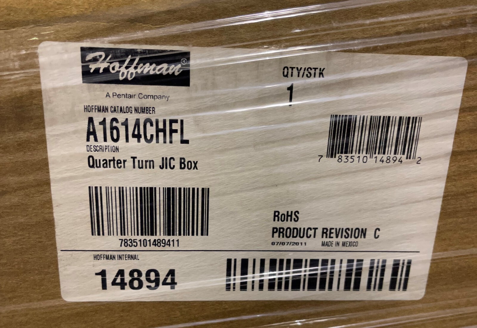 Enclosure 16" x 14" x 6" HOFFMAN QUARTER TURN JIC BOX MODEL A1614CHFL