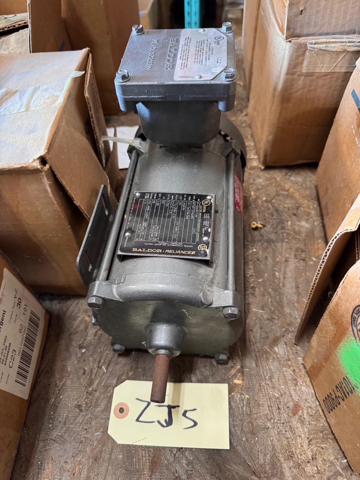 BALDOR EXPLOSION PROOF MOTOR 1/4 HP MODEL L4003A ZM1 ZM2 ZF4A CJ5 1725 RPM