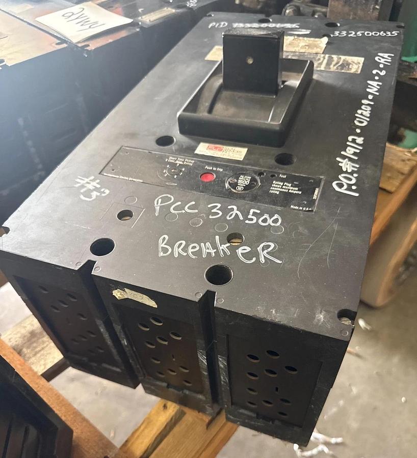Refurbished Westinghouse 2500 AMP BREAKER PC32500F 2KA PC FRM 3P 600V 1600 A TRIP 2YW3 2YW4