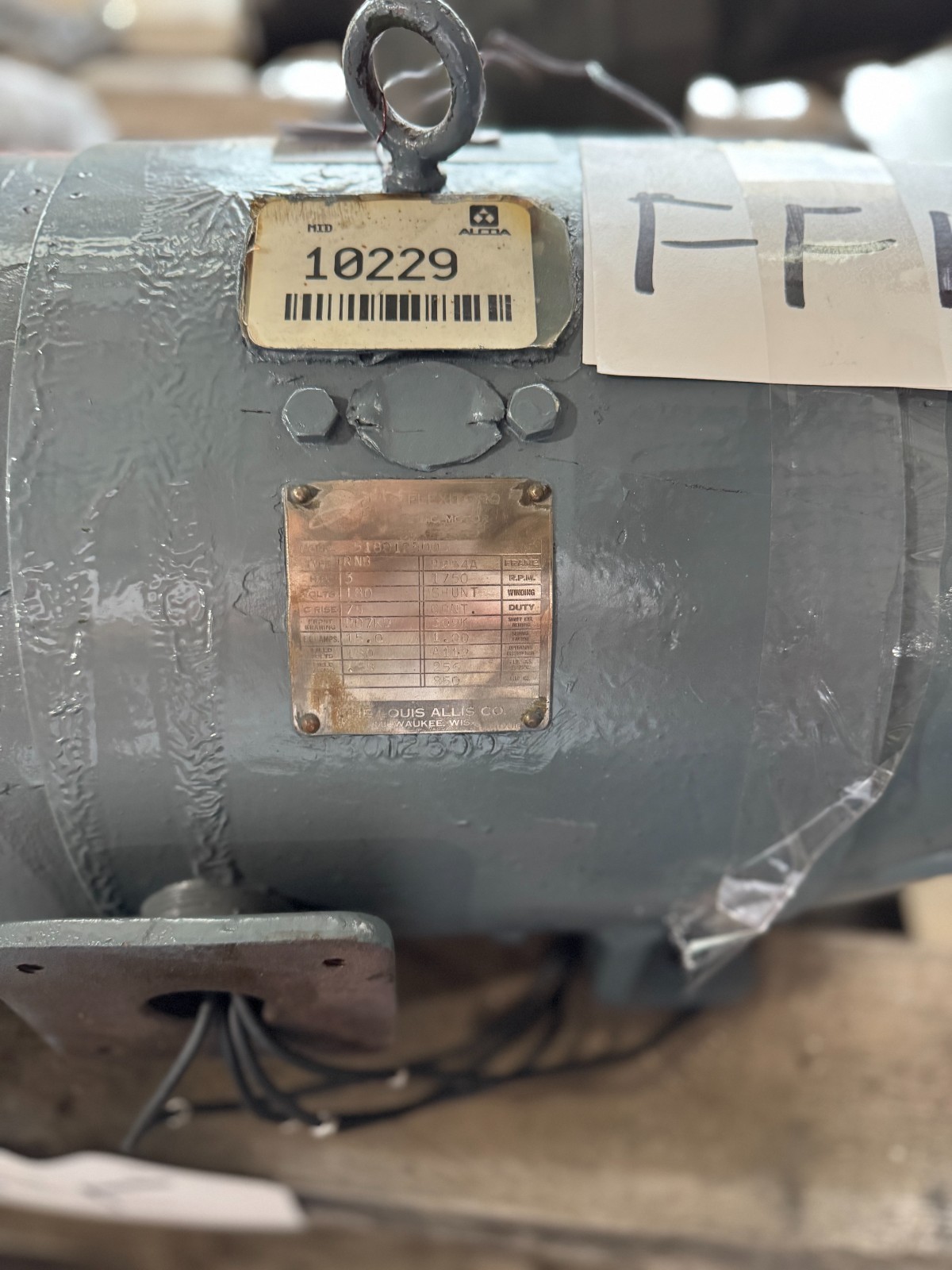 FLEXITORO DC MOTOR FF1 3 HP MODEL 518Q125003 1750 RPM 180 VOLT DC 15 AMP FR 256