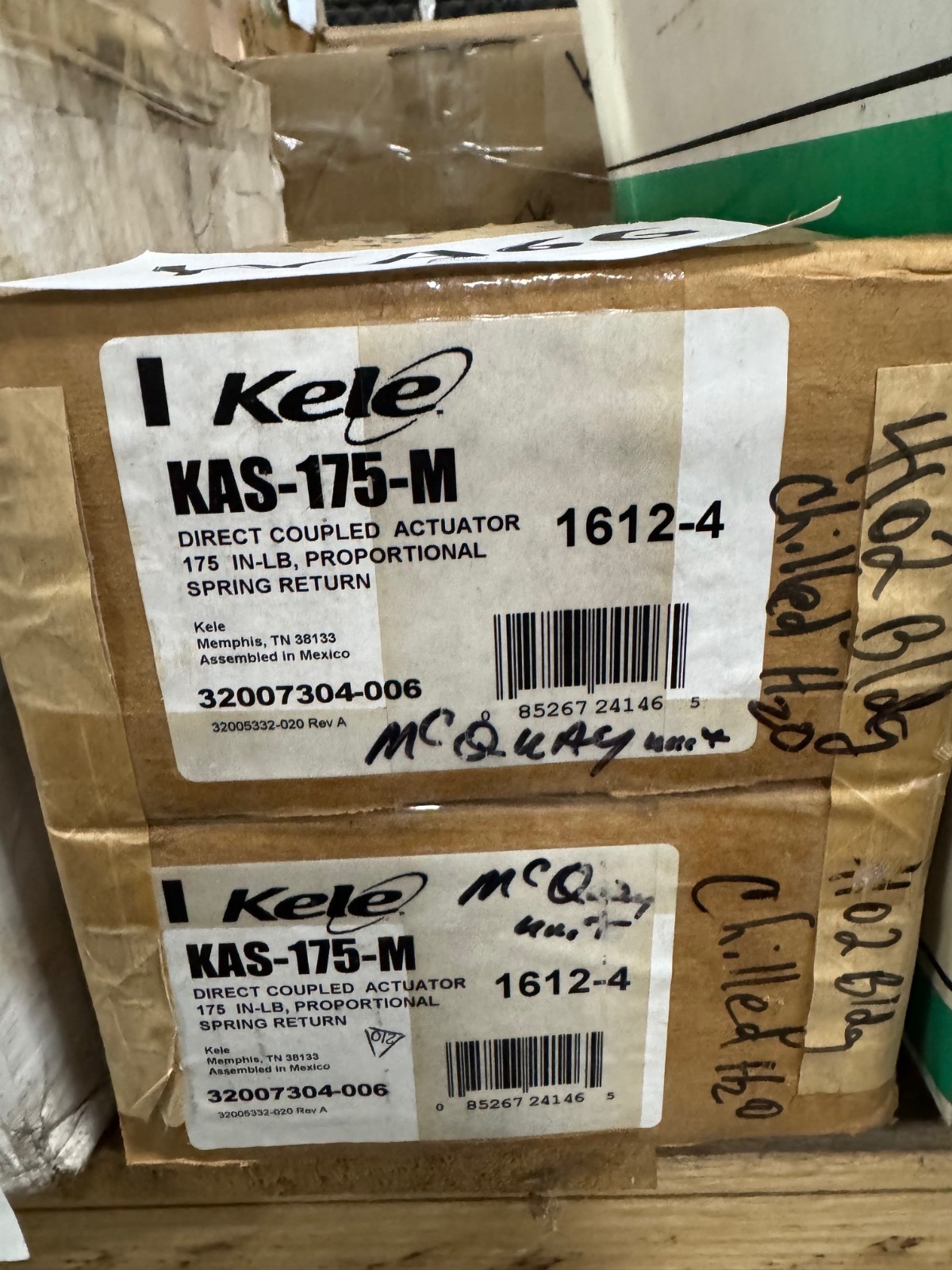 KELE DIRECT COUPLED ACTUATOR WA6G MODEL KAS-175-M 175 IN LBS PROPORTIONAL RETURN