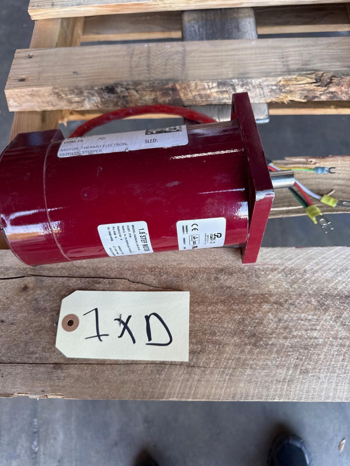 PACIFIC SCIENTIFIC 1.8 HP STEP MOTOR 1XD MOD E42SLHC-LSS-NS-02 1500 RPM 65 V DC