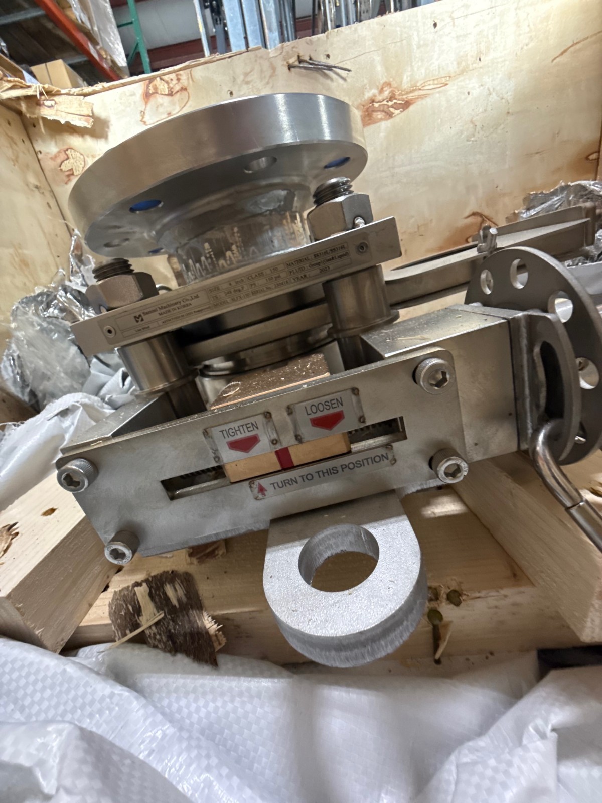 Used SAMMI MACHINERY COMPANY 4" 150 LB FLANGED LINE BLIND VALVE 2XZ MODEL SLFX-150 31