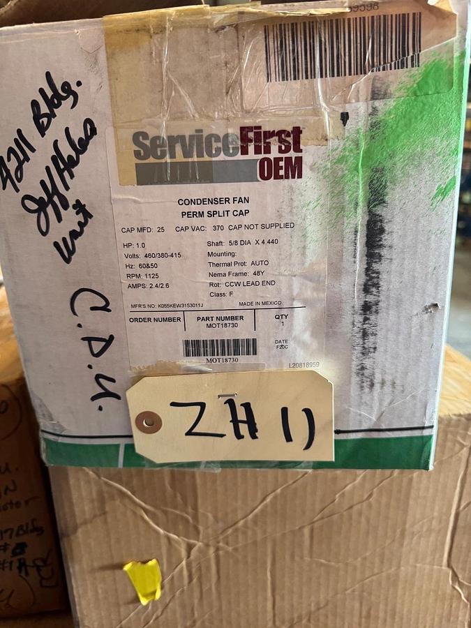 SERVICE FIRST Motor 1 HP MODEL MOT18730  K55HXKEW-3153 ZH11 ZH2 1125 RPM
