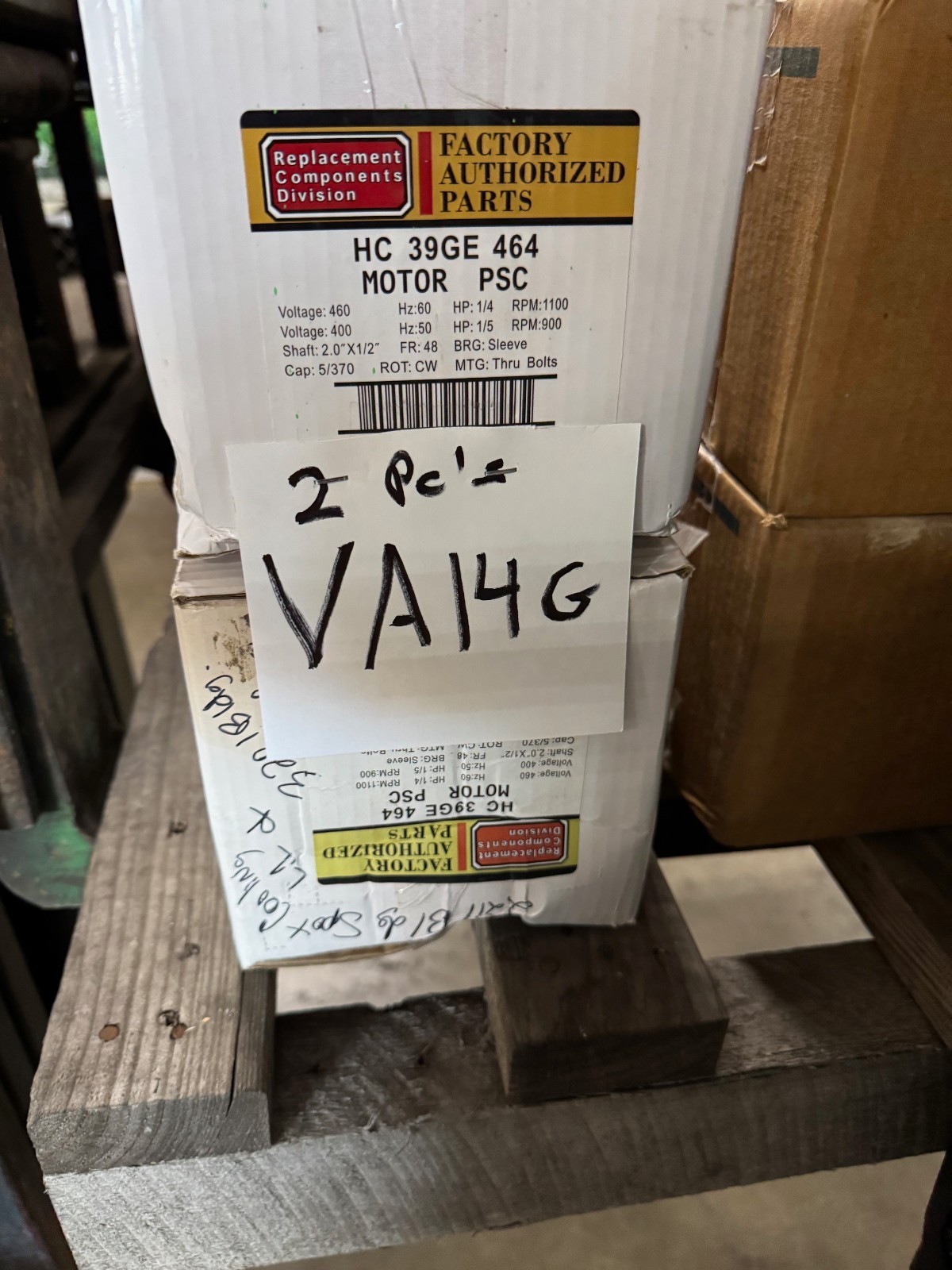 Carrier Broad-Ocean Motor 1/4 HP Model HC 39GE 464 VA14G WA3E 400/460 V 1100900