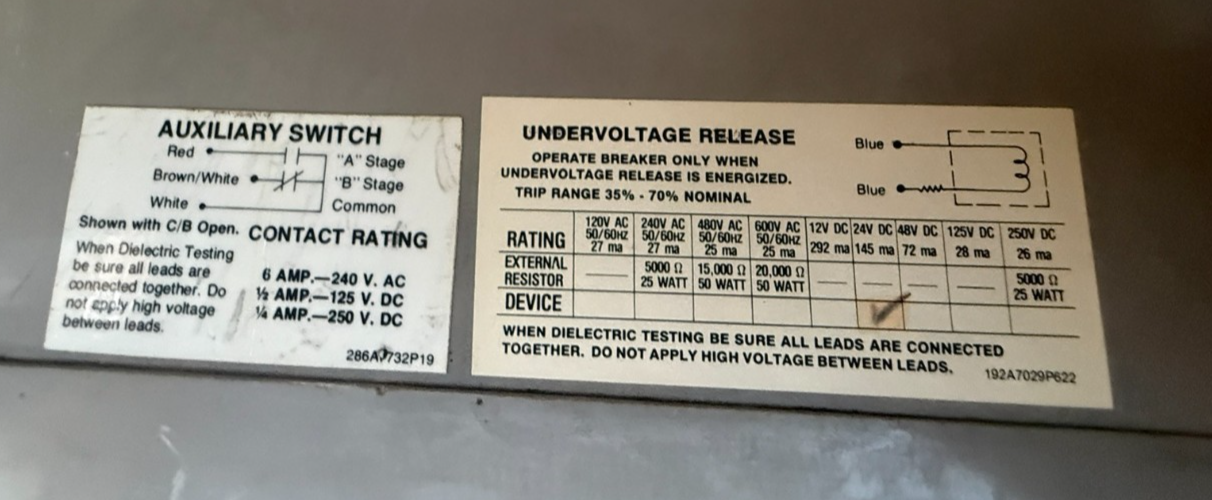 Refurbished General Electric 2000 AMP Power Break I BREAKER MODEL TPY6620  W MagneTrip 2YX1