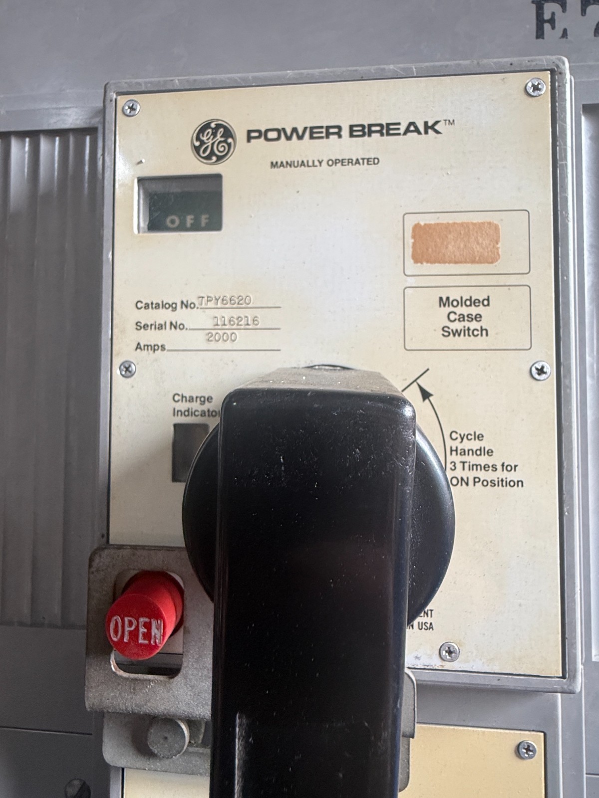 Refurbished General Electric 2000 AMP Power Break I BREAKER MODEL TPY6620  W MagneTrip 2YX1