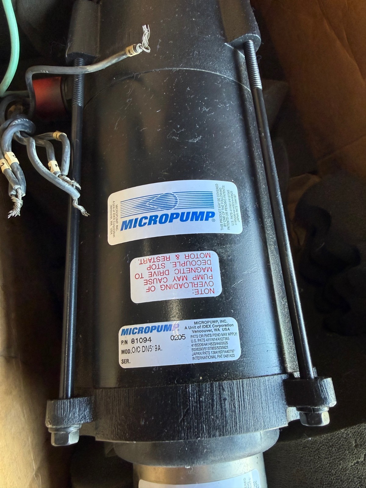MICROPUMP PUMP MODEL GJ-N23.PF1SAB1 WITH GJ-N23.PF1SAB1 115/230 V 3450 RPM DRIVE