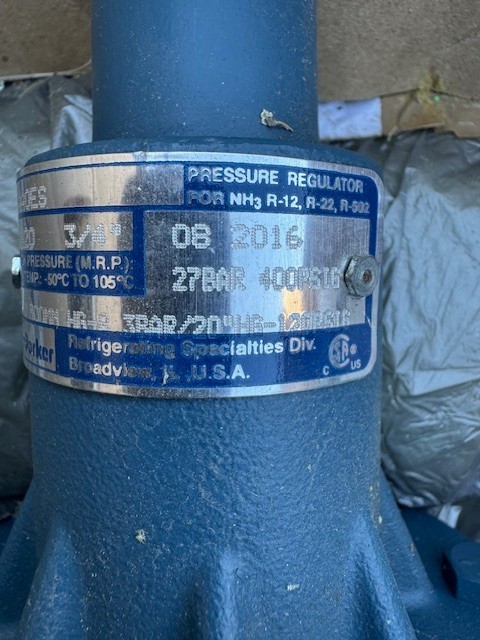 PARKER OUTLET PRESSURE REGULATOR A4AOSE  (3/4”) XC4 AMMONIA R12 R22 R502 & OTHER
