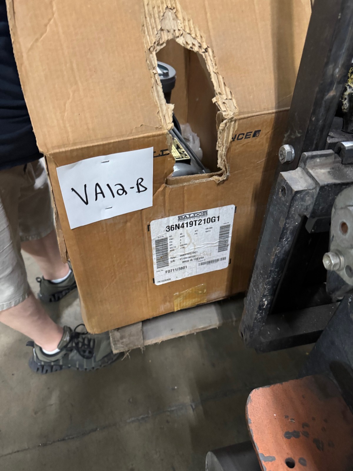 BALDOR  EXPLOSION PROOF Motor 2 HP MODEL 36N419T210G1 VA12B 1170 RPM 230/460 V